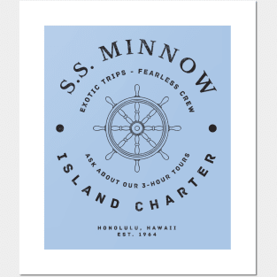 S.S. Minnow Island Charter - modern vintage logo Posters and Art